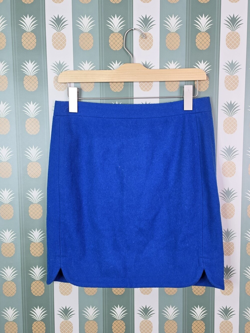 J. Crew Cobalt Wool Blend Straight Mini Skirt